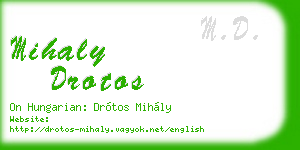 mihaly drotos business card