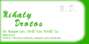 mihaly drotos business card